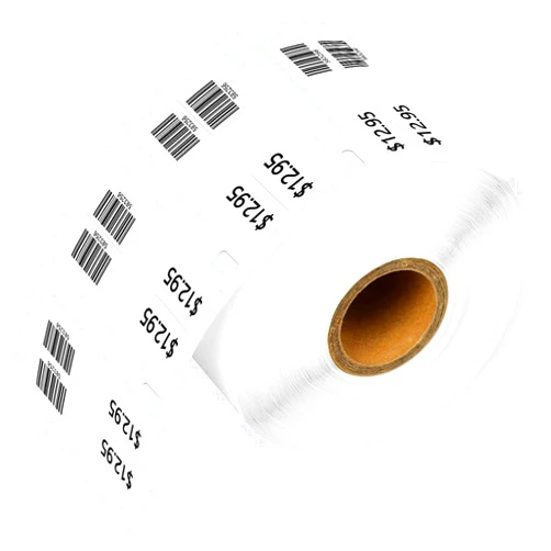 USUPERINK [1 Roll, 1500 Labels/Roll] White Self-Adhesive Jewelry Price Tag 2-up Labels Barbell Style Compatible for Dymo 30299 3/8