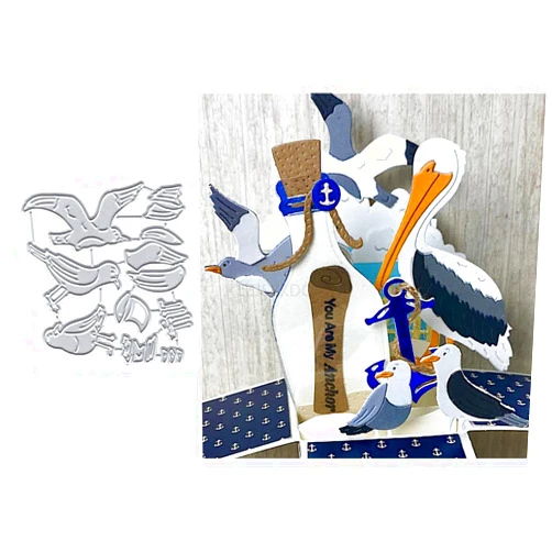 LZJSYKDQ Seagull Die Cuts for Card Making, Animal Metal Cutting Dies for Paper Scrapbooking, DIY Stencils for Album Party Wedding Festivals Decoration