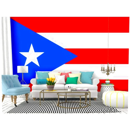 Kanworse National Flag of Puerto rico Puerto ricos and Pictures Canvas Print Wallpaper Wall Mural Self Adhesive Peel & Stick Wallpaper Home Craft Wall Decal Wall Poster Sticker for Living Room