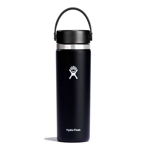 Hydro Flask Wide Mouth vacuum insulated stainless steel water bottle with leakproof closeable lid for cold water drinks, sports, travel, car and school