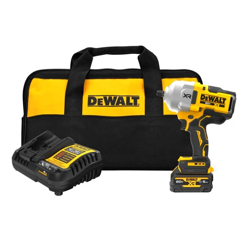 DEWALT 20V MAX XR 1/2 Inch Cordless Impact Wrench Kit with Hog Ring Anvil, Battery and Charger Included (DCF961GP1)