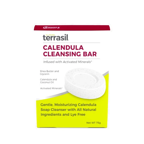 terrasil Calendula Soap Bar - Relief for Irritated & Itchy Skin, Sensitive Skin, Sores, Hives, Anti-Itch Soap, Natural & Gentle for Adults & Kids, Dermatologist Tested & Hypoallergenic Approved (75g)