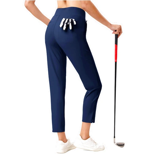 MAGCOMSEN Womens Golf Pants UPF 50+ Stretch Lightweight 7/8 High Waisted Work Casual Travel Athletic Pants with 5 Pockets
