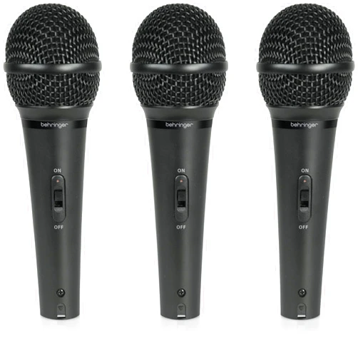 Behringer ULTRAVOICE XM1800S Dynamic Handheld Microphone, 3 Pack