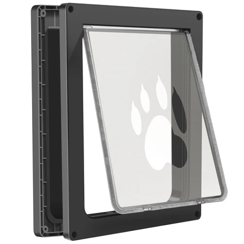 CEESC Large Dog Door for Pets Up to 100 lb, Weatherproof Pet Door for Cats and Dogs, Durable, Snap-in Closing Panel Included, Suitable for Interior and Exterior Doors (Large, Black)