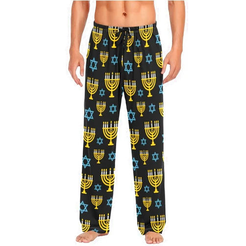 JULYTO Mens Pajama Pants Summer Cartoon Lizard Soft Mens Lounge Sleep Pant with Pockets Sleepwear PJ Bottoms for Men