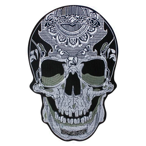 Emsourbe Skull Punk Patches Iron on Sew on Patch Embroidery Badges Embroidered Appliqué Patches Fashion Fabric Patches for DIY Jacket Backpack Decorated