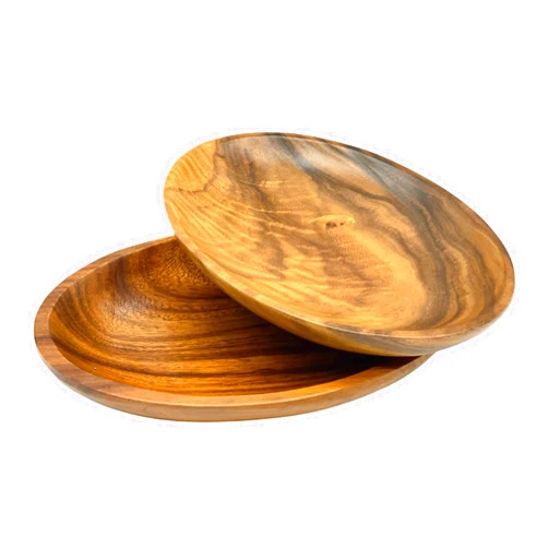WRIGHTMART Acacia Wood Bowl, Oval Set of 2, Decorative Rustic Table & Countertop Serving Dish for Food, Salad, Fruit, Bread, Use as Storage Bowls for Jewelry, Keys or Coins, Size: 10.75