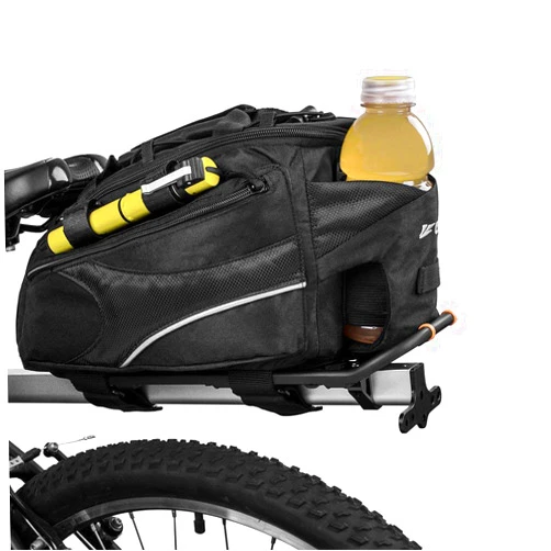 BV Bike Bag - Rear Bike Saddle Bag with Secure Velcro Mount & Shoulder Strap - Pump Holder, Bottle Pocket & Reflective Trim - Ideal for Work, Commute & Everyday Cycling - Bike Bags for Bicycles