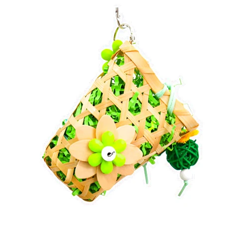 LJJDMI Bird Toys Foraging Shredder Hanging Toys with Parakeet Toy Parrot Toys Bird Cage Accessories for Conure Cockatiel Budgies Lovebird, Green