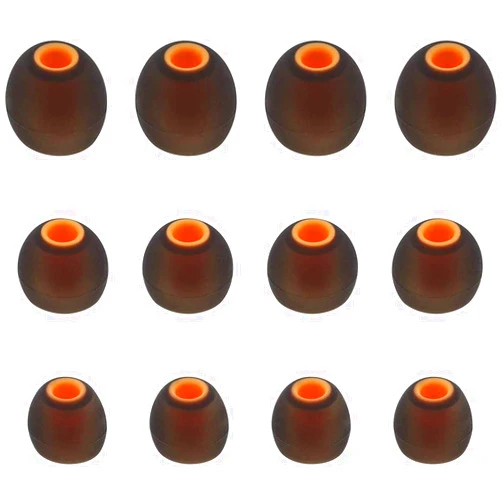 USonline911 Ear Tips Replacement for Live 200BT Tune 110 BT Tune 120TWS Headphone, S M L Size Soft Silicon Ear Tips Earbud Covers for Live 200BT Tune 110 BT Tune 120TWS, 6 Pairs, Black/Orange