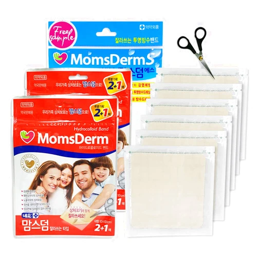MomsDerm Hydrocolloid Transparent Cuttable Adhesive Bandage (Pack of 6) – 4 x 4 inch Extra Large Korean Wound Cover Stretch Dressing Waterproof Bandages Fast Healing Wound Care First Aid Bandaid Patch