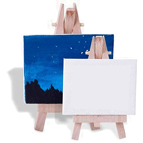 OUZVI Tabletop Easel Wood Painting Stand Mini Small Portable Easel with Artboard Child Studio Desktop Easel 2 Piece Set Shelf Drawing Prainting