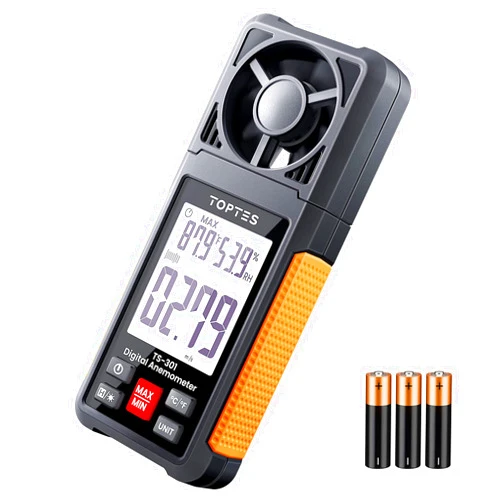 TOPTES TS-301 Digital Anemometer, Wind Speed Meter with 2.26-inch Big Backlight LCD Screen, Air Flow Meter for Sailing Surfing Drone Flying RC Plane Golf Shooting HVAC