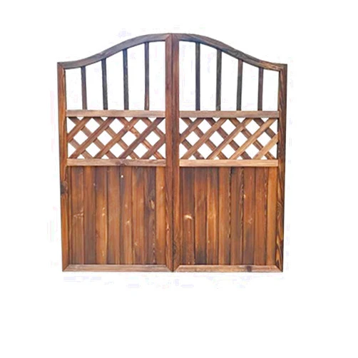 XLIHAWY Outdoor Garden Gates, Carbonised Vintage Wooden Doors, Freestanding Wood Fence Partition for Home Yard Indoor (Color : A, Size : 43x45in)