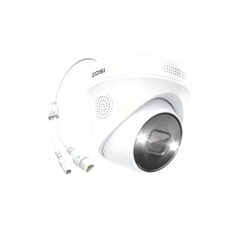 ZOSI 4K PoE Add on Security Camera with Person Vehicle Detection, Sound & Light Alarm, 2 Way Audio, Color Night Vision, 8MP Weatherproof Outdoor Indoor Dome IP Cam, Only Work with ZOSI 4K PoE NVR