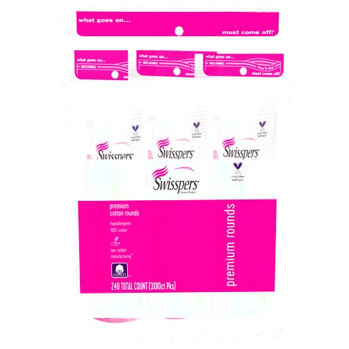 Swisspers Premium 100% Cotton Rounds, Hypoallergenic, 240 Count
