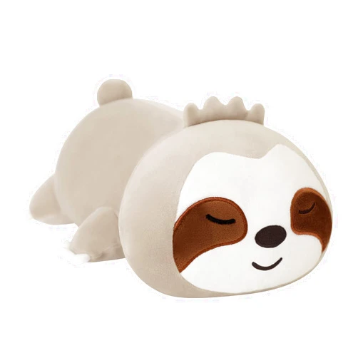 SQEQE Weighted Sloth Plush, Weighted Sloth Stuffed Animal for Anxiety, Cute Sloth Plushies Sloth Pillow Toy Gift for Kids Adults Brown 13.8 Inch, 1.6 lbs