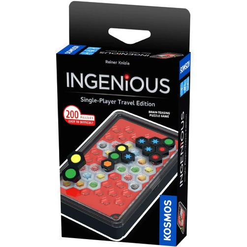 Thames & Kosmos Ingenious: Single-Player Travel Edition, Kosmos, Fast-Paced, Addictive, and Easy-to-Learn, Convenient Self Contained Carrying Case, Solo Geometric Puzzle Game, for Ages 8 and Up