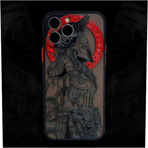 TRADAY Cool Gladiator Phone Case with 3D Embossed Compatible for iPhone 13 Pro Max Clear Frosted Trendy Phone Case