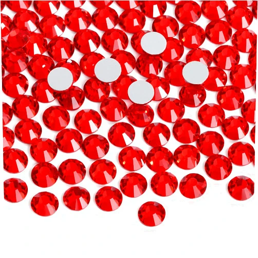 Jollin Glue Fix Flatback Rhinestones Glass Diamantes Gems for Nail Art Crafts Decorations Clothes Shoes 6.4mm (ss30 288pcs, Siam)