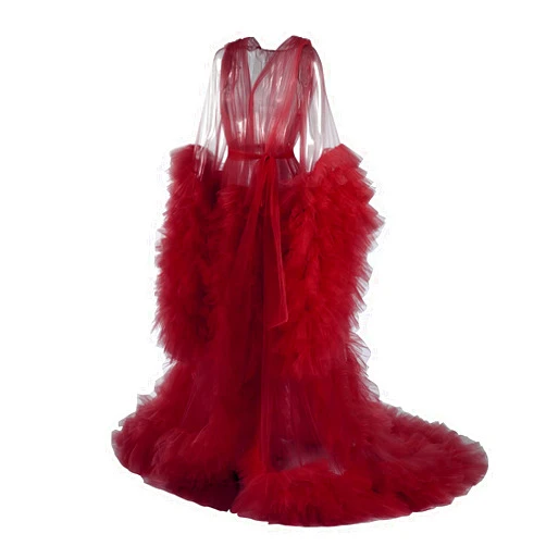Daily Life Mall Tulle maternity robe for photoshoot Lingerie for Women Old Hollywood Robe Nightgown Tulle Bathrobe