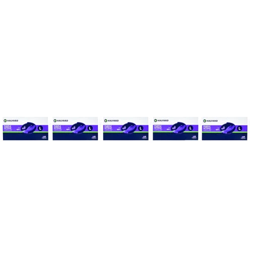 HALYARD 55083 Purple Nitrile Exam Gloves, Size Large, (5-(Pack))