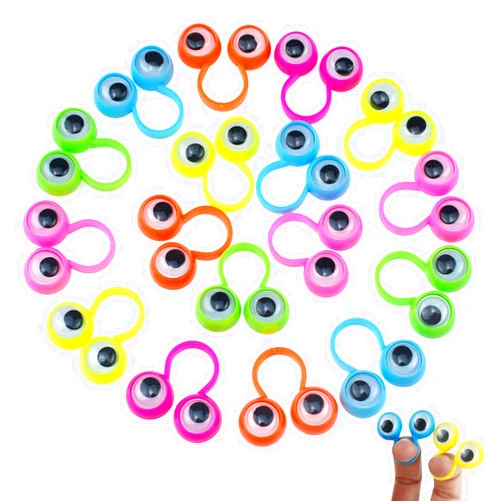 Aruytps 100 PCS Eye Finger Puppets Toys Set, Wiggly Eyeball Finger Puppet Eye On Rings for Kids, Party Favors for Boys Girls
