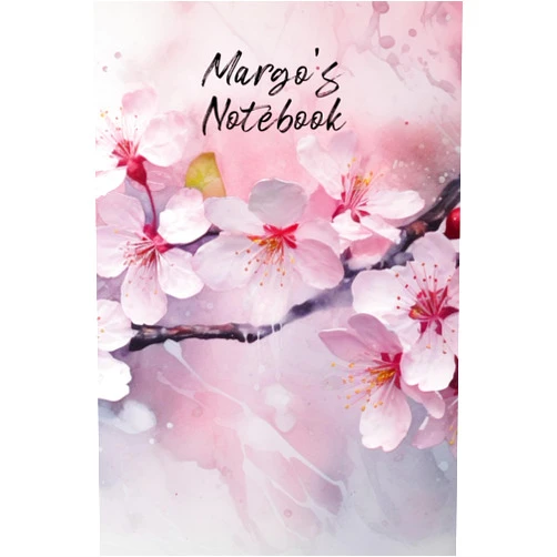 Black Stag Publishing Margo’s Notebook: Personalized Diary Journal for Margo, Stylish Watercolor Apple Blossom Diary, 6