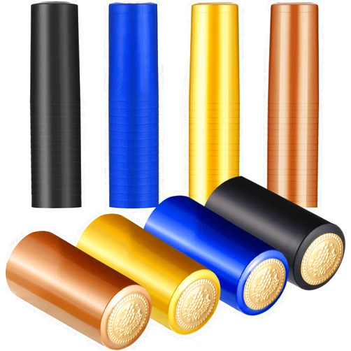 Blulu 200 Pieces PVC Heat Shrink Capsules Wine Shrink Wrap Wine Bottle Capsules Shrink Caps for Wine Cellars and Home Use (Black, Navy Blue, Gold, Rose Gold)