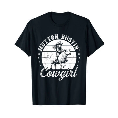 Mutton Busting Gear for Girls Youth Sheep Riders Mutton Busting Cowgirl Girl Rodeo Sheep Riding Mutton Buster T-Shirt