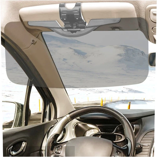 GQLHYD Car Sun Visor,HD wear-Resistant PC Lens，Anti- Polarized/Anti-GlareAdjustable car Visor Extender, Driving Goggles, Easy to Install Sun Visor for car，Grey (ZYB-HE)