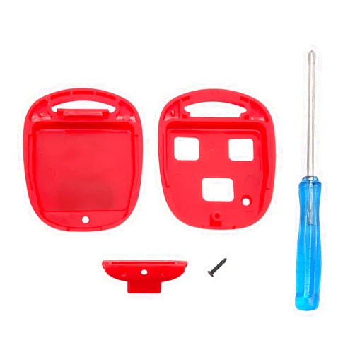 Arrvweer 3 Buttons Replacement Key Fob Case Cover fit for Lexus ES GS GX IS LS LX RX SC GX470 IS300 IS330 ES300 ES330 GS300 RX300 RX330 RX350 LX470 RX400h Keyless Entry Key Fob Shell (Red)