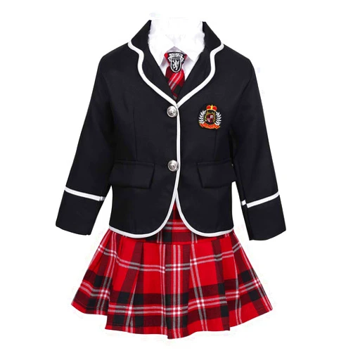 ACSUSS Kids Girls Korea British Japan School Uniforms Outfits Japanese School Girls Anime Costume Dress Clothes Set