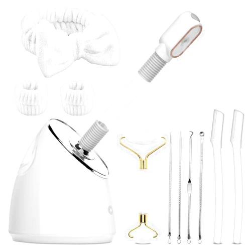 Pjordo Facial Steamer Spa Kit, Nano Ionic Face Steamer for Deep Cleaning Unclogs Pores, Warm Mist Humidifier Steamer for Face Home Sauna SPA, Self Care Gifts for Women