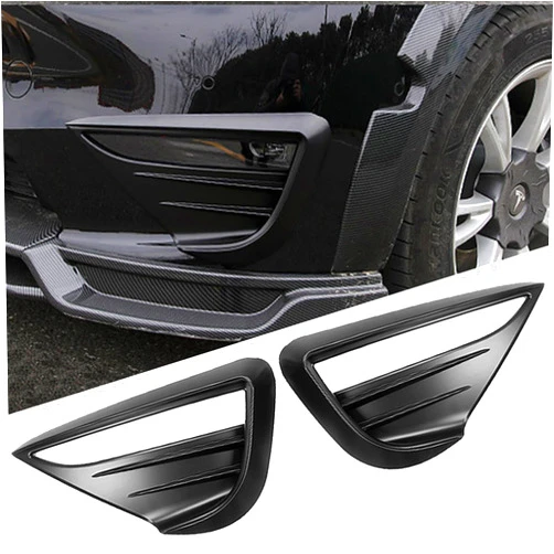 FLAMPETUS Front Fog Light Trim Cover for Tesla Model Y, 2PCS Fog Lamp Eyebrow Eyelids Cover Frame Blade Trim, Spoiler Accessories Fit Model Y 2017-2023 2024, Matte Black