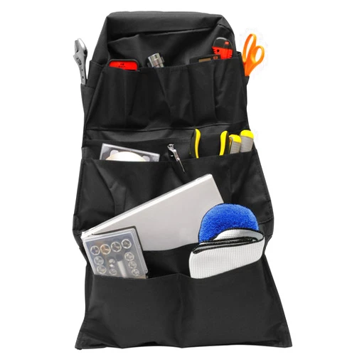 RoadPro RPSB-14BK Seat-Back Organizer Travel Essentials - Black