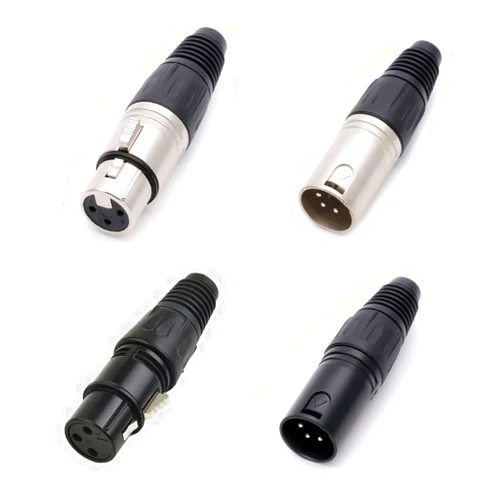 CCeCCe 4 Pack XLR Connectors Microphone Cable Terminal End Connector 3 Pin Male & Female Plug Jack Replacement DIY Audio DMX Mic Line Cord Balanced Wire Solder Type Socket