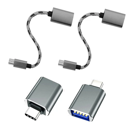Mepsies USB C to USB 3.0 Adapter 4 Pack, Standard USB Female to USB-C Male OTG Adapter Cable Compatible with MacBook Pro, Samsung Galaxy, Type-C Phones, Tablets and More (Gray)