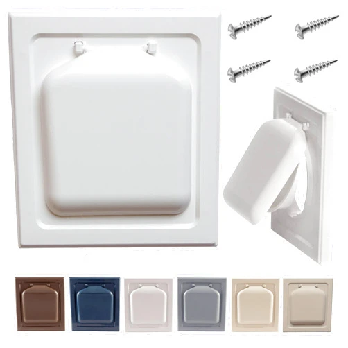 No-pest vent Exclusive Dual Door Dryer Vent Cover Outdoor 4 inch, Made in USA w Highest UV Resistant Plastic in any Outdoor Vent Cover (White, 4 inch W/O Duct Tube)