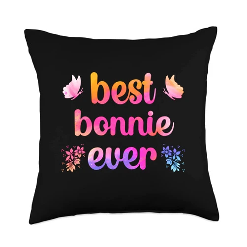 Watercolor Style With Bonnie's Name on It Best Bonnie Ever Bonnie Name Throw Pillow