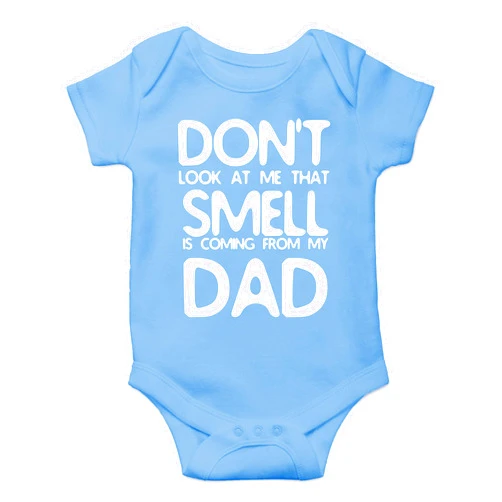 Funnwear Don't Look at Me That Smell Is Coming From Dad - Funny Baby Essentials Bodysuit - Baby Outfits