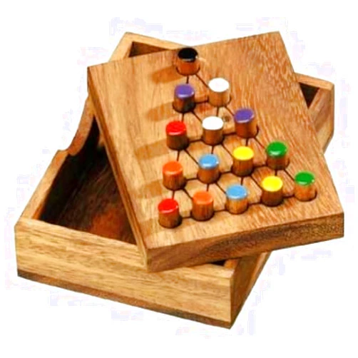 Winshare Puzzles and Games Last Fighter Tricky Triangle Strategy IQ Puzzle Game Wooden Solitaire Brain Teaser