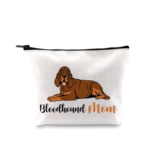 G2TUP Bloodhound Lover Gift Bloodhound Mom Makeup Bag Bloodhound Owner Gift Dog Mom Gift Puppy Lover Zipper Travel Bag (Bloodhound Mom MB)