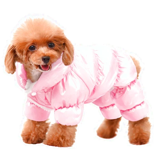 AOFITEE Dog Coat, Waterproof Dog Jacket for Winter, Fullbody Dog Coats Snowsuit, Windproof Puppy Down Jacket Puffer Coat, Fleece Winter Vest for Dogs, Cold Weather Dog Coats for Small Dogs, Pink, M