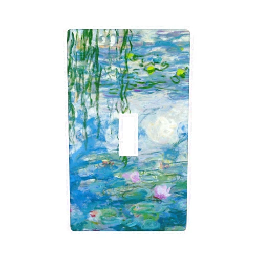 BoeshiBa One Gang Toggle Switch Plate Wall Plate Cover - Claude Monet - Water Lilies