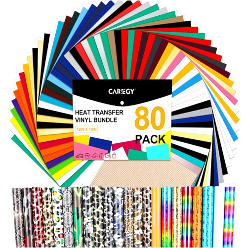 CAREGY HTV Heat Transfer Vinyl Bundle: 80 Pack 12