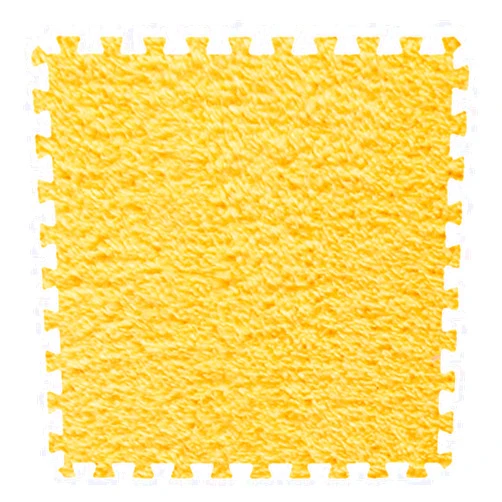 FYYSJW 16Pcs Foam Interlocking Floor Mats,Puzzle Play Mats Splicing Carpet Plush Carpet Area Rug for Playmat Play Room Bedroom Square Floor Tiles,12X12inch,Yellow