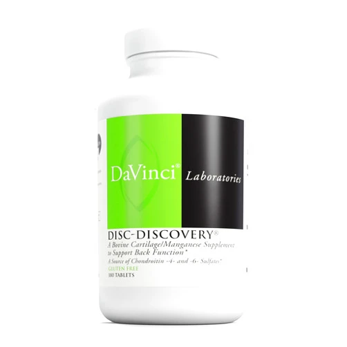 DaVinci Labs Disc Discovery - Dietary Supplement to Support Spinal Health - With Vitamin C, Vitamin D3, Bovine Tracheal Cartilage, Apple Pectin, Horsetail Powder, and More - Gluten-Free - 180 Capsules