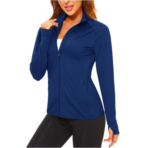 TACVASEN Women's Athletic Jackets Lightweight UV Protection Shirts Full Zip Workout Jacket UPF 50+ Long Sleeve Sun Shirt